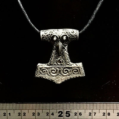 Thors Hammer Pewter Pendant Viking Odin Mjolnir Thor Goth Biker Necklace