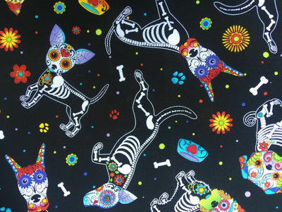 Day of the Dead Skeleton Dog Cushion Cover Case fits 18"x18" 100% Cotton