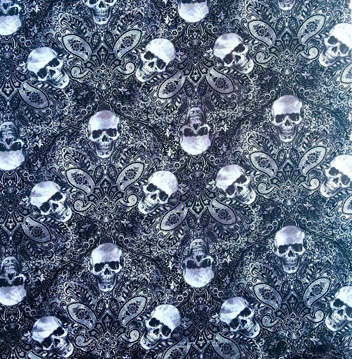 Gothic Filigree Skull - Timeless Treasures - 100% Cotton Fabric