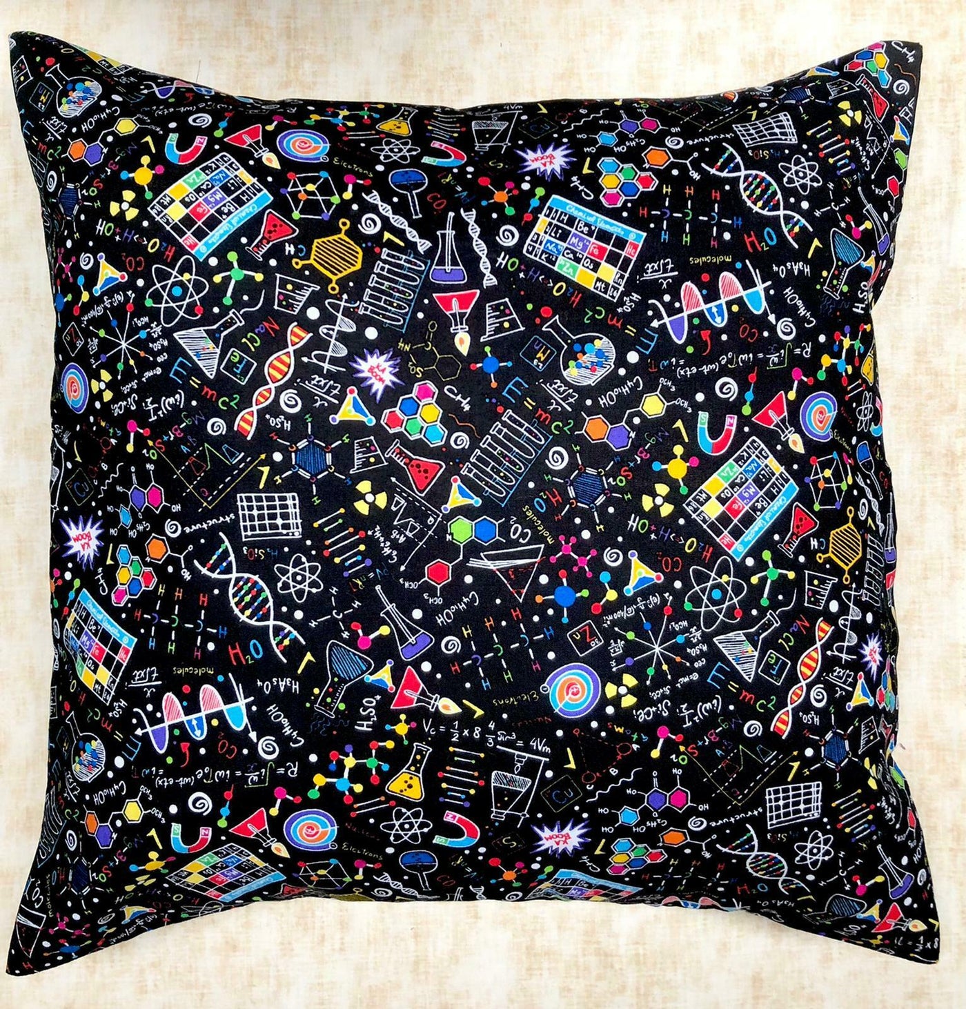 Science Chemistry Physics Nerd Cushion Cover Case fits 18"x18" 100% Cotton