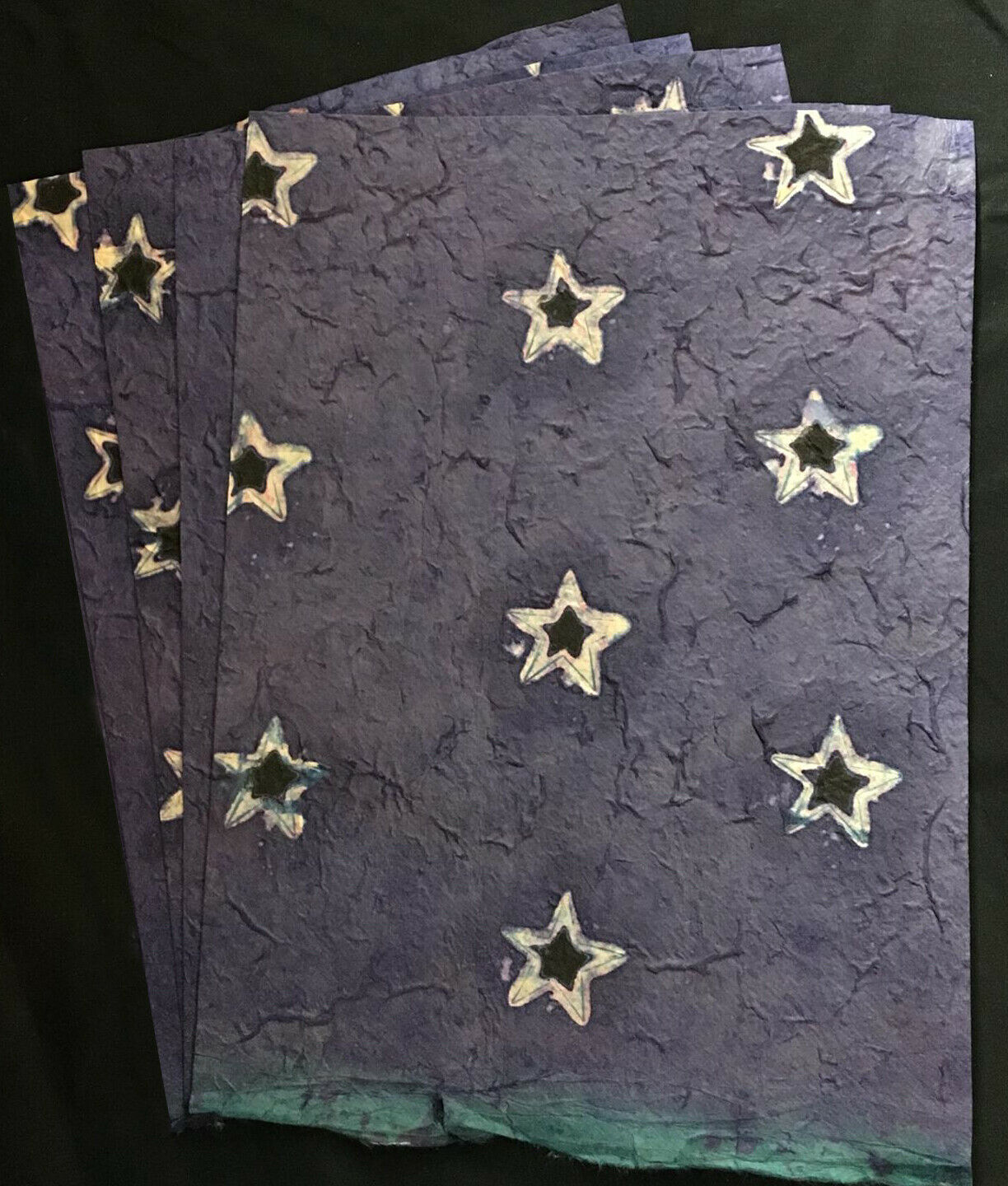 Handmade Mulberry Paper  A4 & A5 sheets art/craft/decoupage/batik Stars