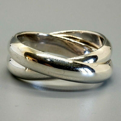 Russian Wedding Promise Band Ring .925 sterling silver