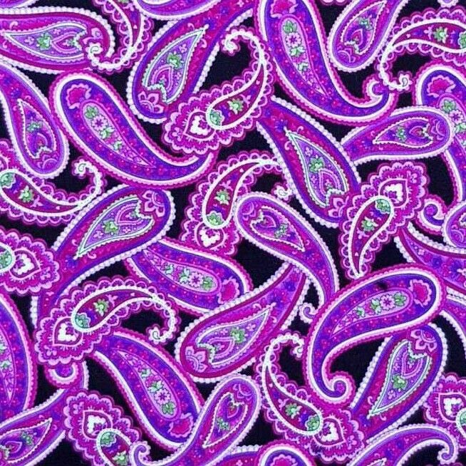 Purple Paisley Pattern Bandana Chemo Biker Rock dog tattoo Headwear Head scarf