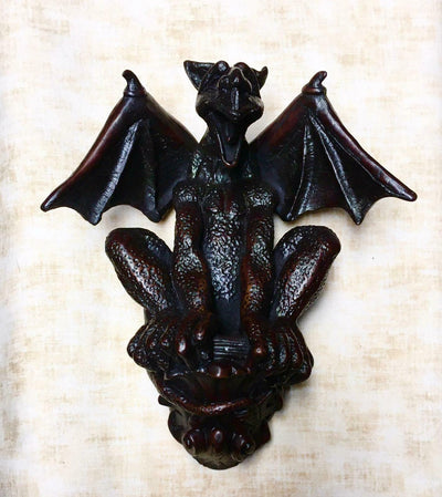 Dragon Gargoyle Resin Wall hanging wood effect Sculpture Gremlin Devil Goblin