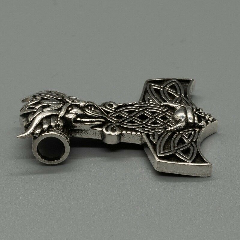 Thors Hammer Pendant 925 silver Biker Celtic Viking Odin Mjolnir nordic norse