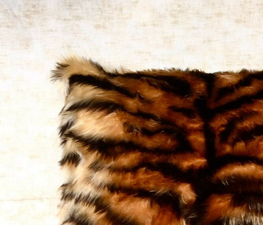 Tiger Faux Fur Fluffy Scatter Cushion Cover Case fits 18 x 18 Cushion Big Cat