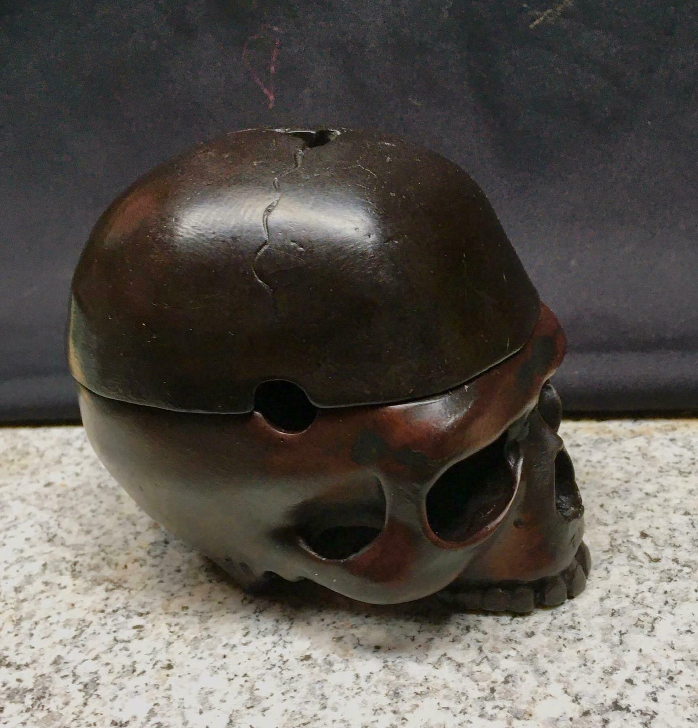 Human Skull Resin Ashtray Stash Pot Hidden Treasures Home Decor skeleton