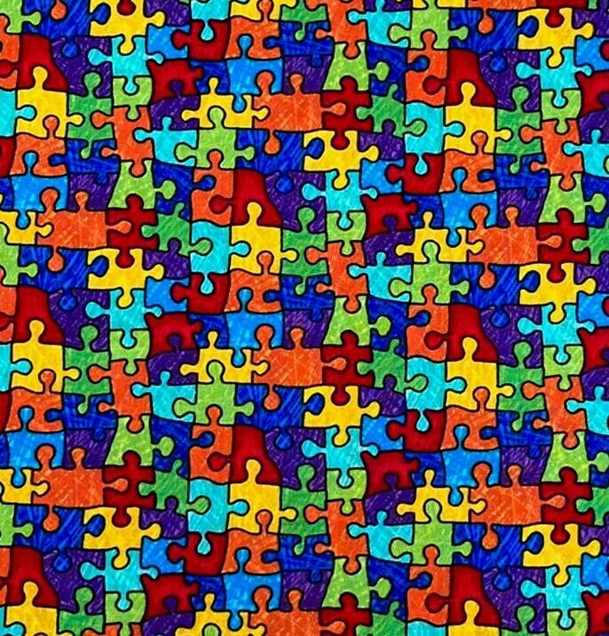Jigsaw Piece - Timeless Treasures -100% Cotton Fabric