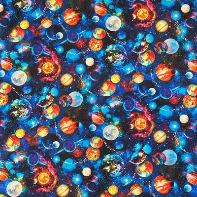 Galaxy Planets Space Universe Timeless Treasures 100% Cotton For Face Masks