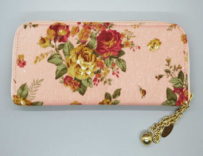 Pretty Floral Purse with zipped compartment for coins wallet notes clutch style