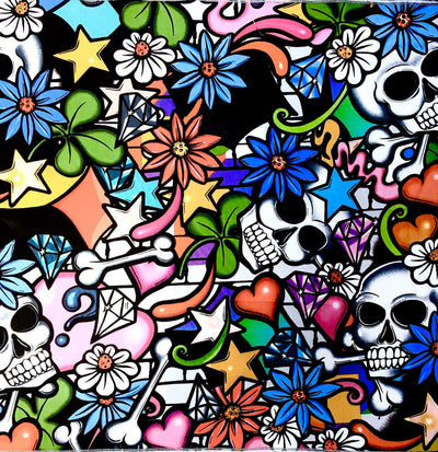 Graffiti Street Art Skull - Alexander Henry - 100% Cotton Fabric