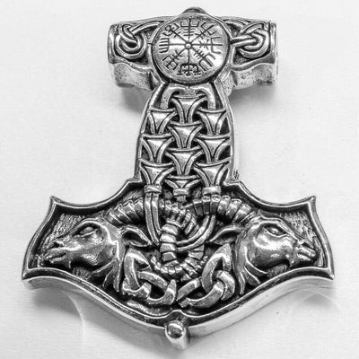 Viking Axe Head Goat Pendant 925 silver Nordic Celtic Knotwork Pagan feeanddave
