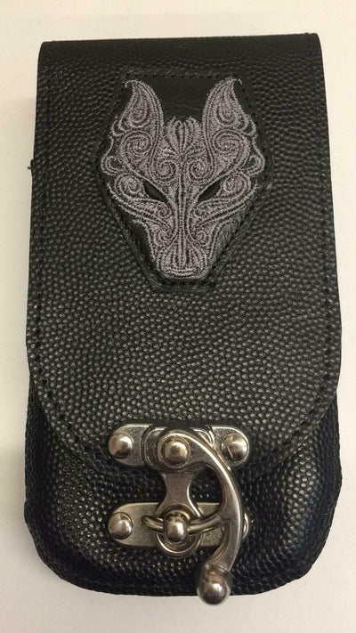Mobile Cell Phone Pouch - Celtic Wolf - Silver