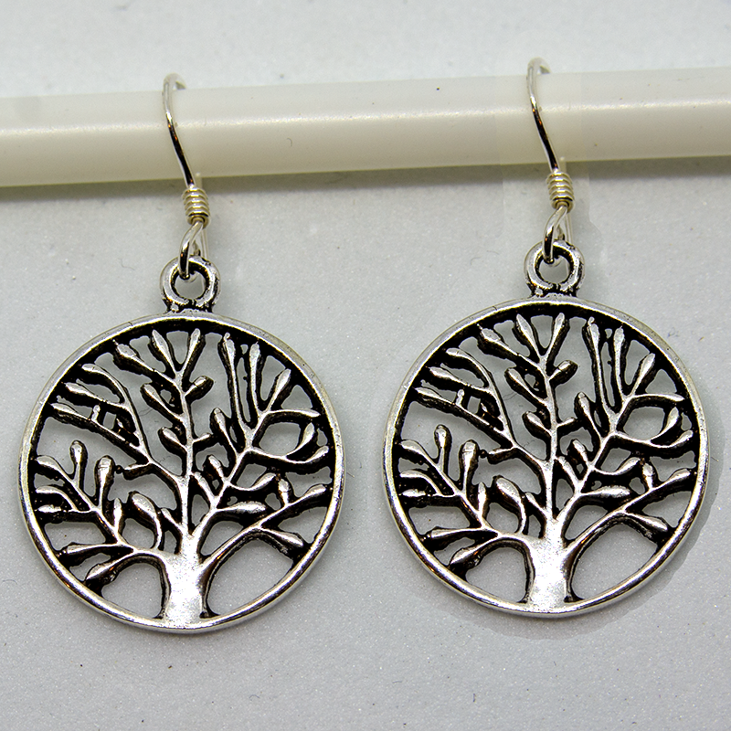 Tree of Life Dropper earring 925 silver hook boho Celtic Pagan Ladies feeanddave