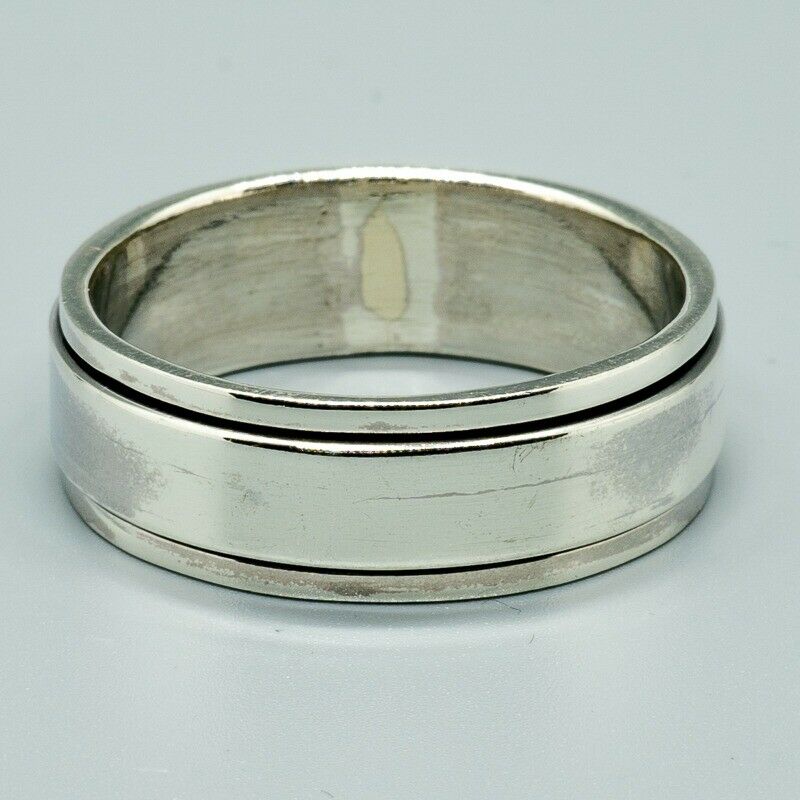 Spinner Ring 925 sterling silver biker gothic mens ladies thumb  wedding band