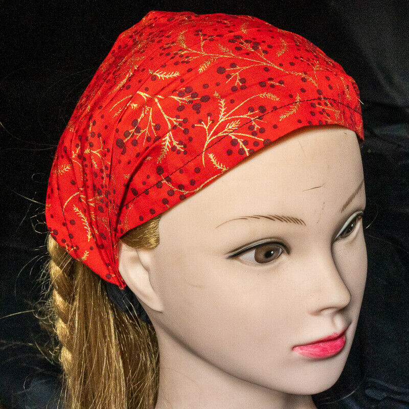 Festive Christmas Xmas Handmade Elasticated Hair Head band Bandana Chemo Wear