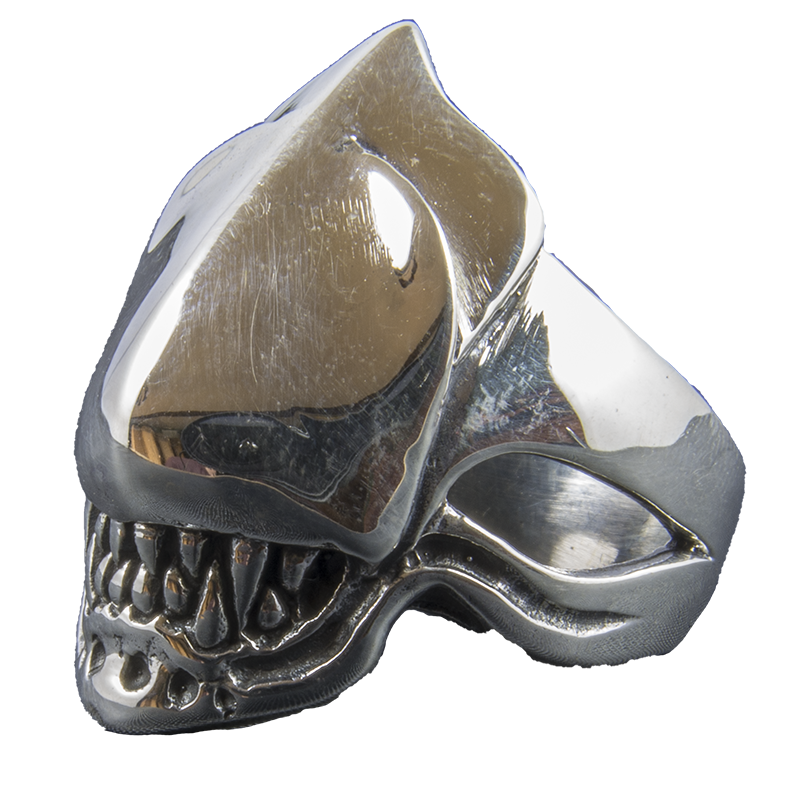 Alien v Predator Head Ring - .925 sterling silver