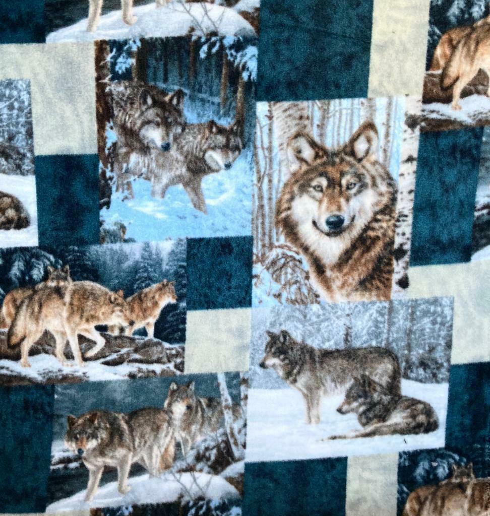 Wolf Fleece Jersey Anti Pill Polar Fluffy Cuddly Fabric 152cm wide (60") winter
