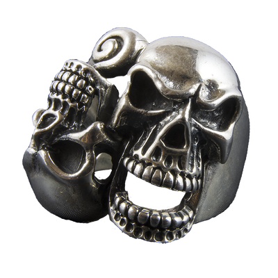 Screaming Skull Ring .925 sterling silver Metal Biker Gothic Punk feeanddave