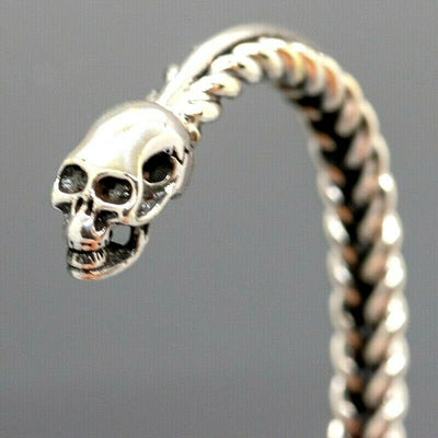 Skull Torc  .925 silver bangle