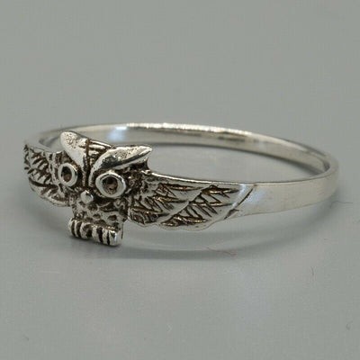 Owl Ring .925 sterling silver ~ Sizes J-S