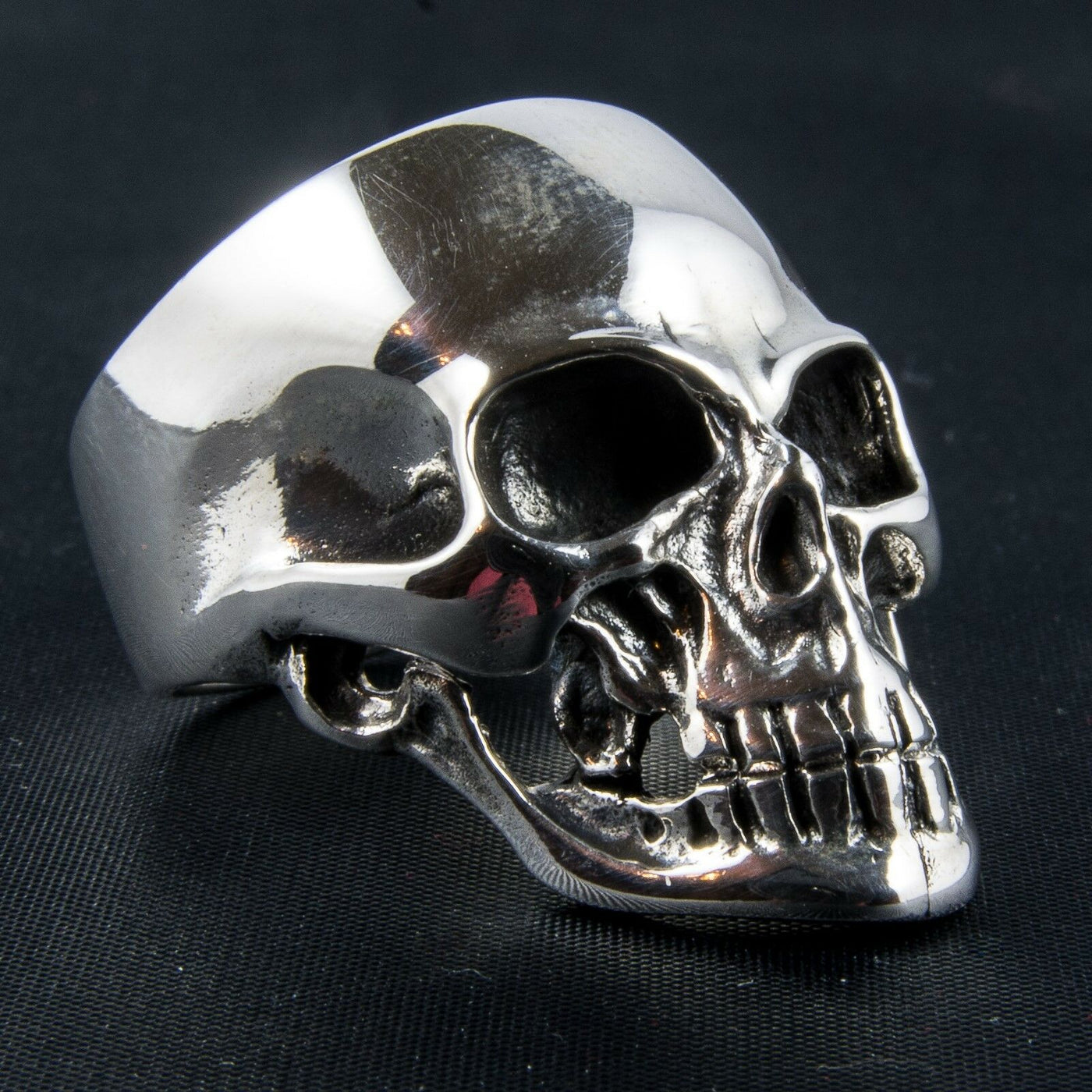 Grinning Skull Ring .925 sterling silver Biker Metal Gothic Punk Feeanddave