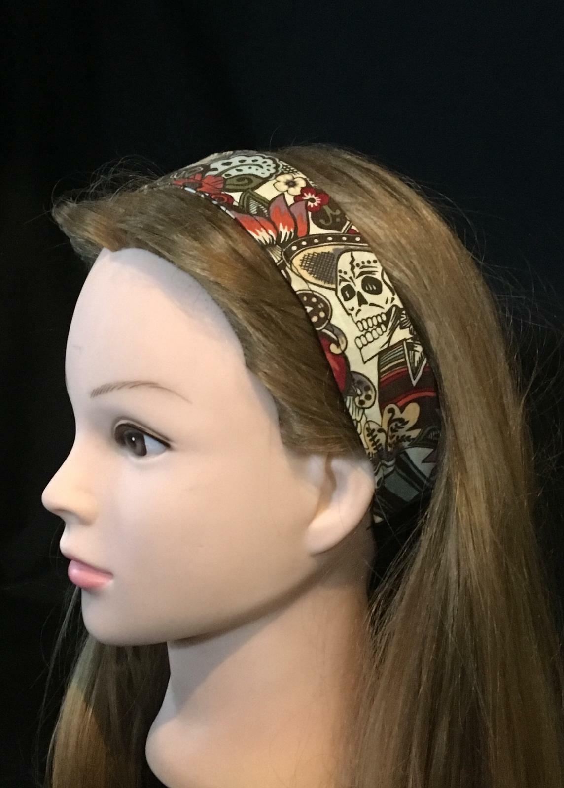 Day the Dead Hair Head Band Bandana Mexican Muertos Biker Folkloric Feeanddave