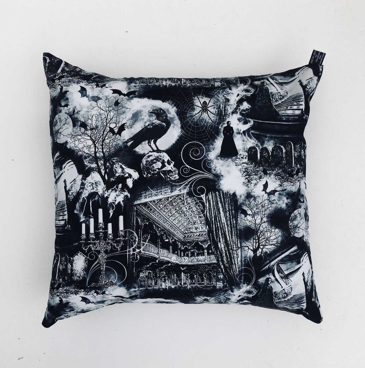 Gothic Opera Candle Spider Cushion Cover Decorative Trendy Case fits 18" x 18"