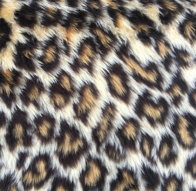Leopard Faux Fur Fabric 152cm wide (60") sold by 1/2 & 1 meter