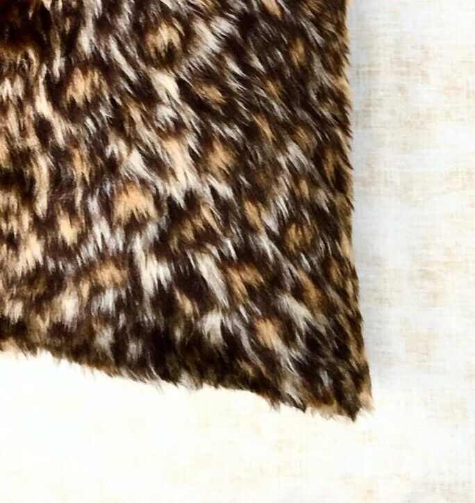 Baby Leopard Faux Fur Cushion Cover Case fits 18" x 18"