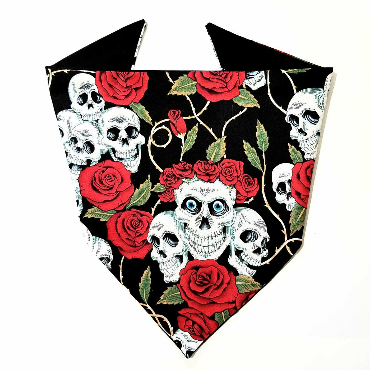 Red Royal Rose Neckerchief - Rose & Hubble - 100% Cotton Fabric