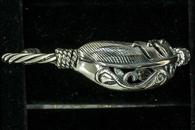 Feather 925 silver bangle torc biker pagan viking ragnar oath norse nordic angel