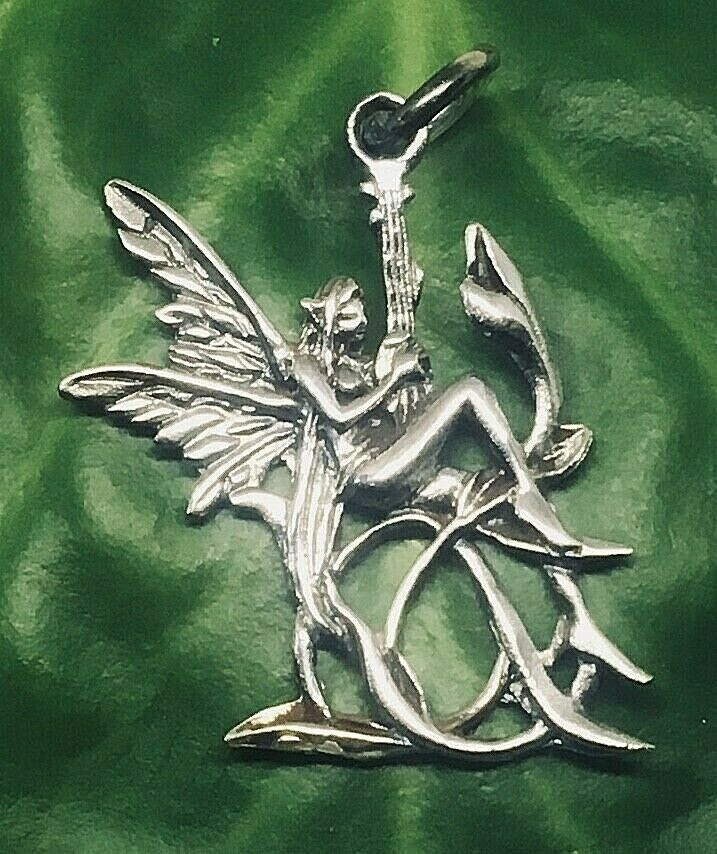 Fairy Pendant .925 sterling silver Gothic Pagan Tinkerbell Magical Charms Magic