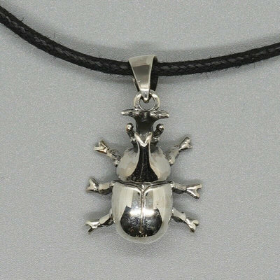 Small Scarab Beetle handmade from 925 sterling silver, supplied with a bootlace cord, or you can add a silver chain from  our shop