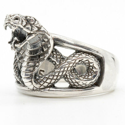 Cobra Snake Ring - .925 sterling silver