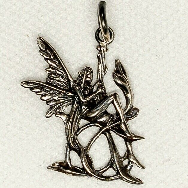 Fairy Pendant .925 sterling silver Gothic Pagan Tinkerbell Magical Charms Magic