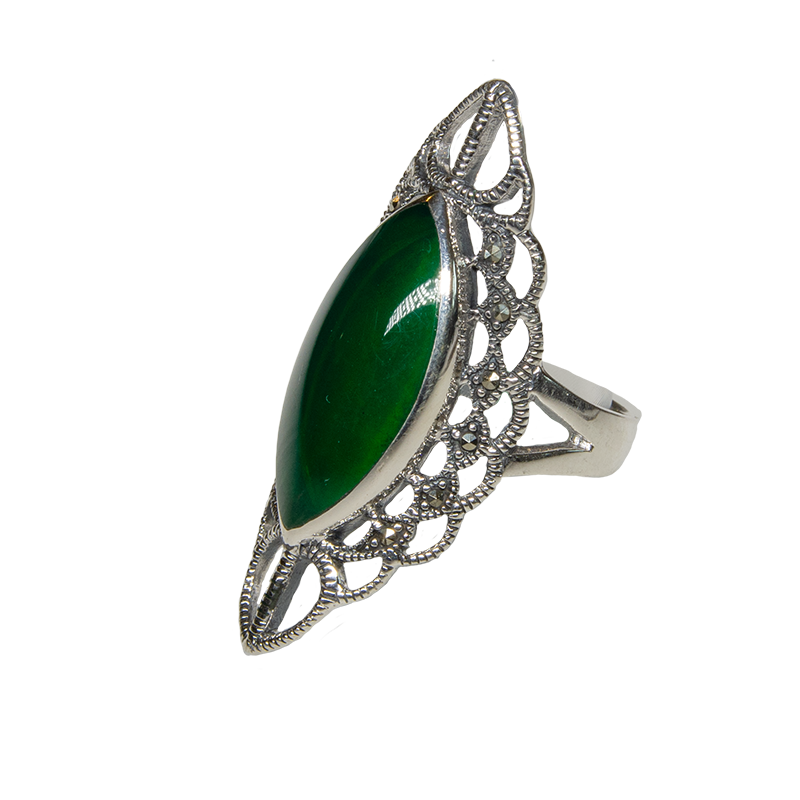 Green Agate 925 Sterling Silver Ring