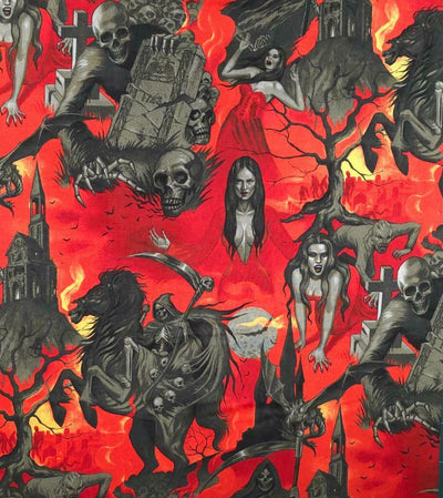 Vampire Grim Reaper  - Alexander Henry - 100% Cotton Fabric