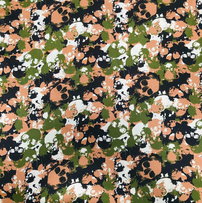 Camouflage Skull - Rose & Hubble - 100% Cotton Fabric