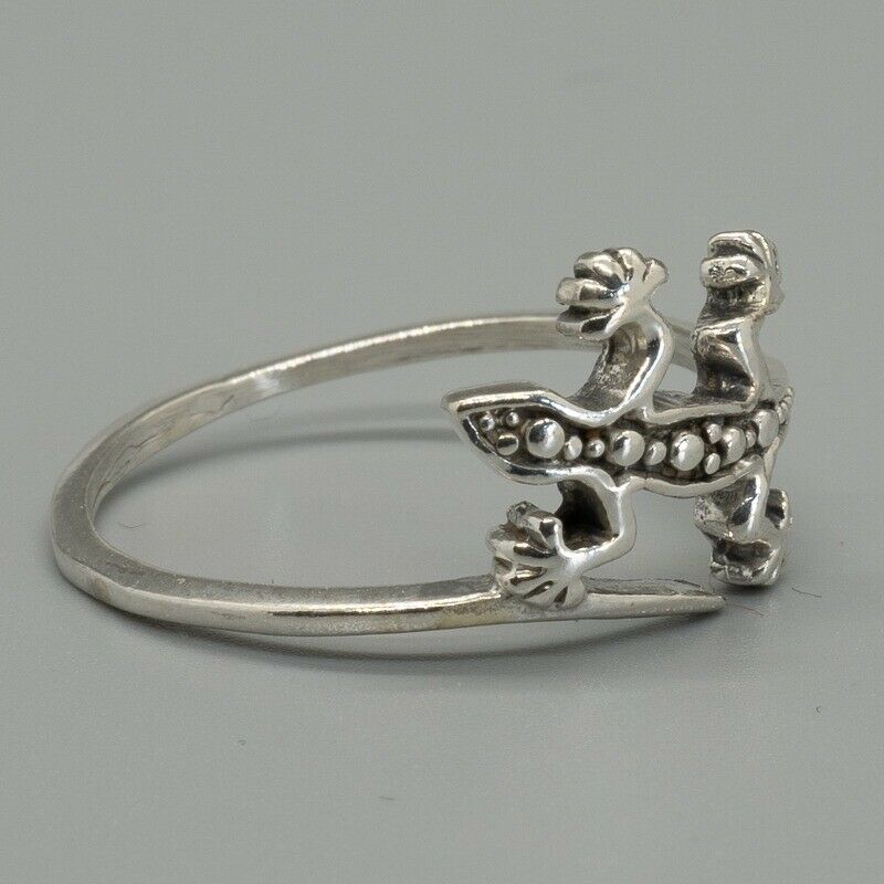 Gecko Ring .925 silver Ladies Girls Biker Lizard Mexican Sizes J-S