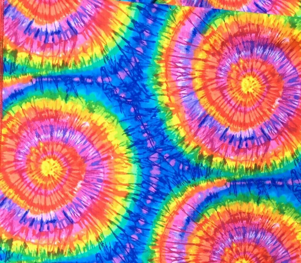 Rainbow Spiral Peace Tie Dye Cotton Bandana Head band Hippie Hippy Timeless
