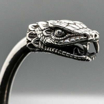 Snake Torc 925 silver bangle biker viking arm ring thor pagan Torque serpent