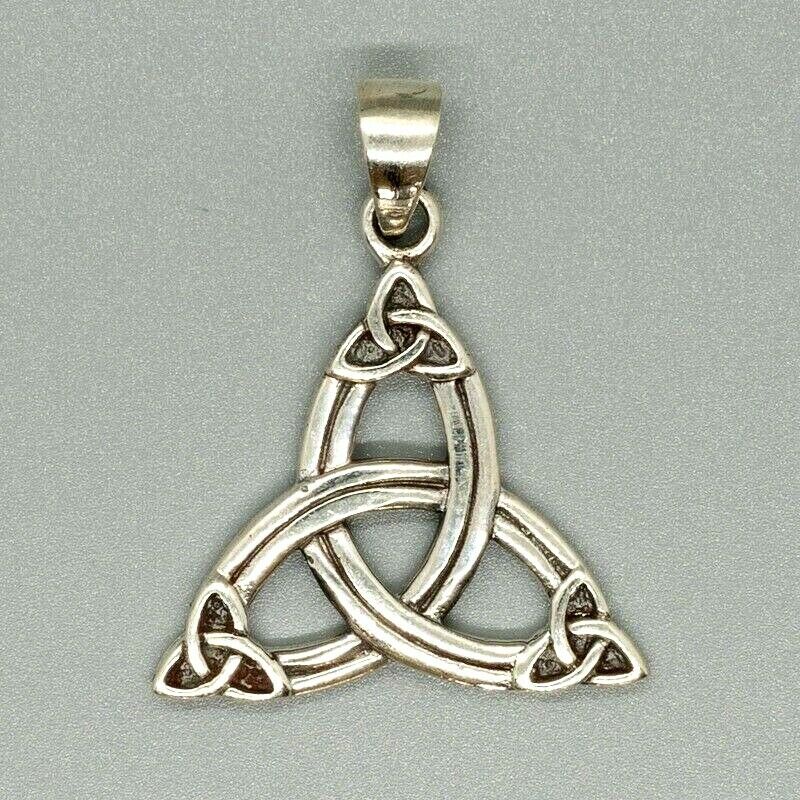 Trinity Knot Triskele Triquetra Pendant 925 silver Celtic Knotwork Pagan Druid
