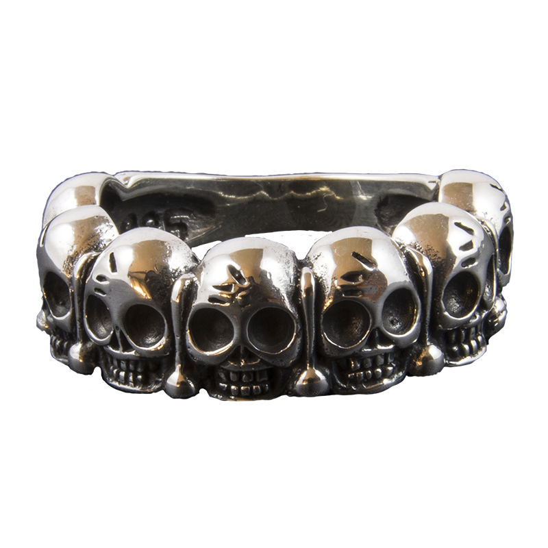 Zulu Skull Ring .925 solid sterling silver Metal Biker Gothic Punk feeanddave