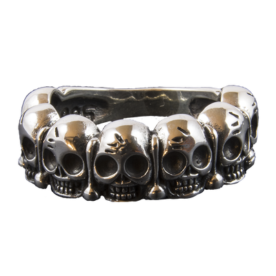 Zulu Skull Ring .925 solid sterling silver Metal Biker Gothic Punk feeanddave