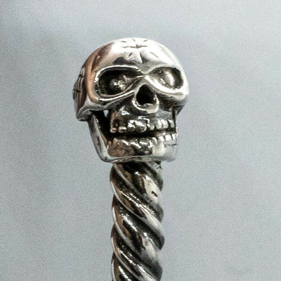 Skull Torc .925 silver bangle biker viking arm ring mjolnir thor odin Torque