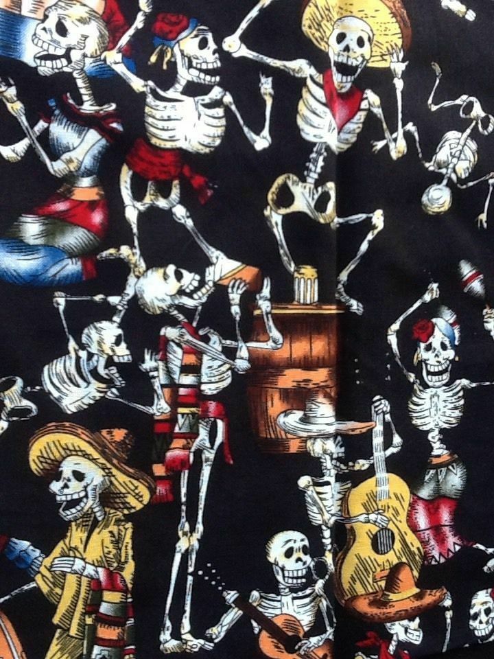 Day of the Dead Muertos Band - Timeless Treasures - 100% Cotton Fabric