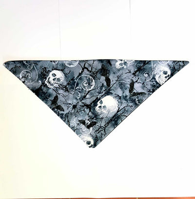 Gothic Skull & Bats neckerchief - 100% Cotton Fabric
