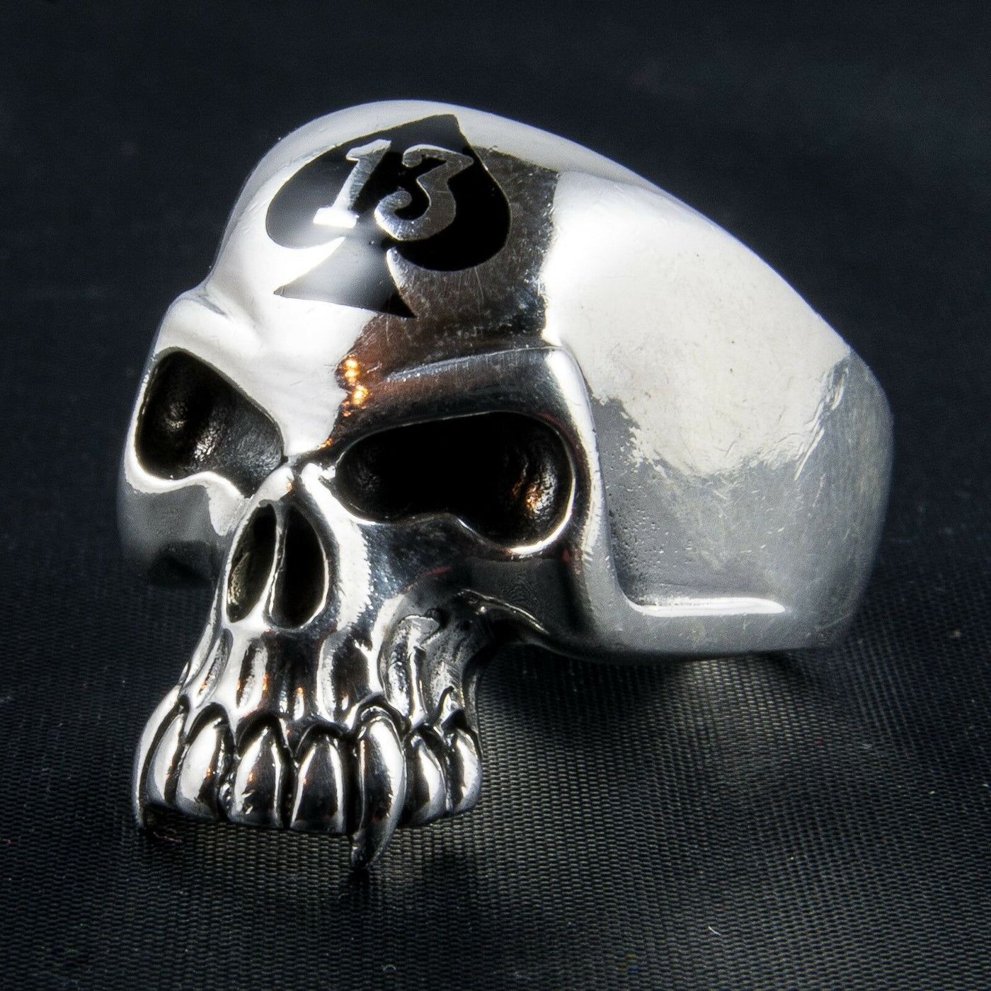 Lucky 13 Ace Spade Skull Ring 925 sterling silver Metal Biker Gothic feeanddave