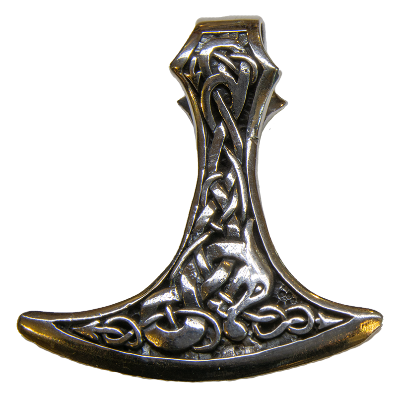 Viking Axe pendant with a celtic knotwork design made from 925 sterling silver, design on both sides.  Supplied with a bootlace cord or you can add on a silver chain 